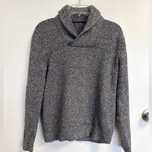 Banana Republic Cotton Grey Shawl Collar Sweater S Button Knit
